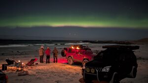 A warm campfire, beautiful scenery, good friends, good coffee, and the northern lights to top it all off - Lars Vestnes Larsen